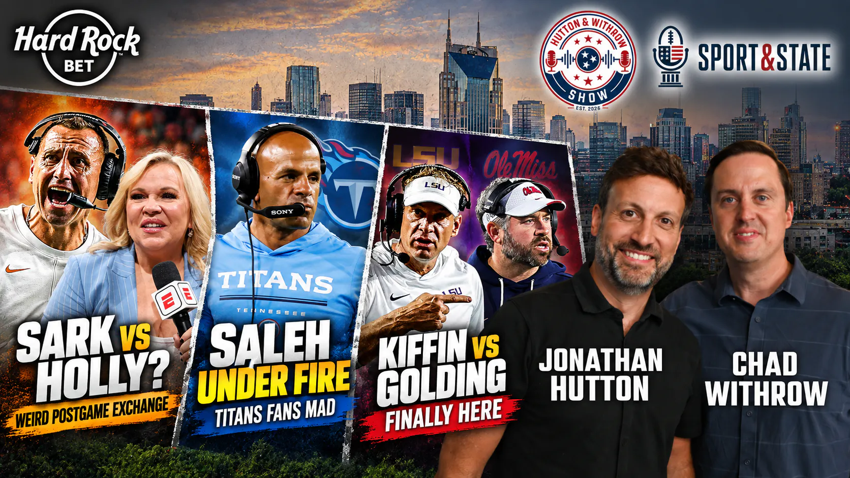 Sarkisian vs. Holly Rowe, Robert Saleh Under Pressure & Titans Fans React